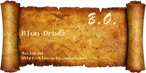 Blun Orbó névjegykártya